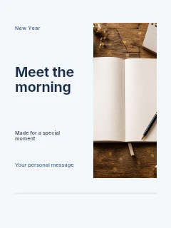 New Year sunrise gathering photo layout poster template · Split portrait