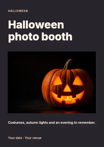 Halloween photo booth flyer template