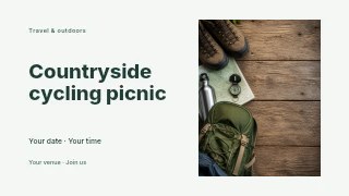 Countryside cycling picnic youtube thumbnail template · Horizontal photo dialogue