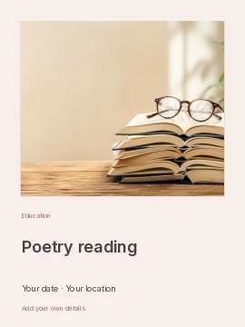 Poetry Reading · Gallery editorial poster template