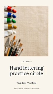 Hand lettering practice circle instagram story template · Quiet photo gallery