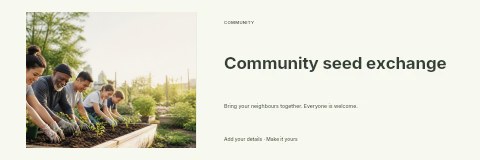 Community seed exchange banner template