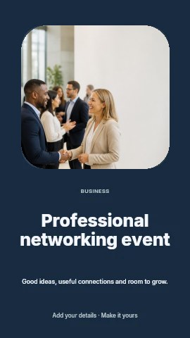 Professional networking event instagram story template