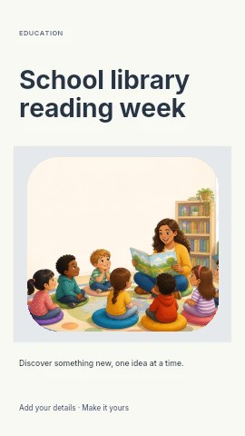 School library reading week instagram story template