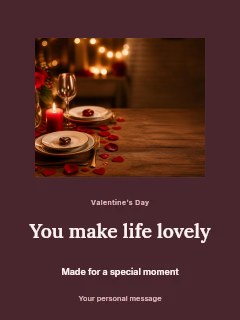 Valentine photo message greeting card template · Picture window