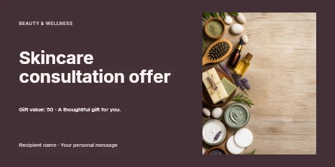 Skincare consultation offer gift voucher template