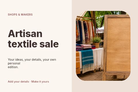 Artisan textile sale postcard template