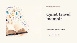 Quiet travel memoir youtube thumbnail template · Horizontal photo dialogue
