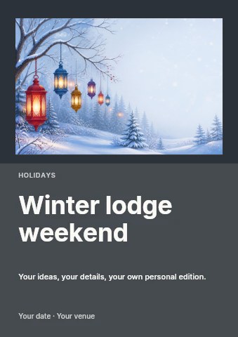 Winter lodge weekend flyer template