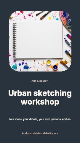 Urban sketching workshop instagram story template