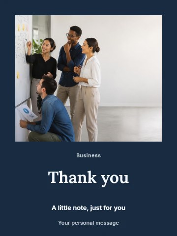 Collaborative business team brainstorming session in Team workshop greeting card template
