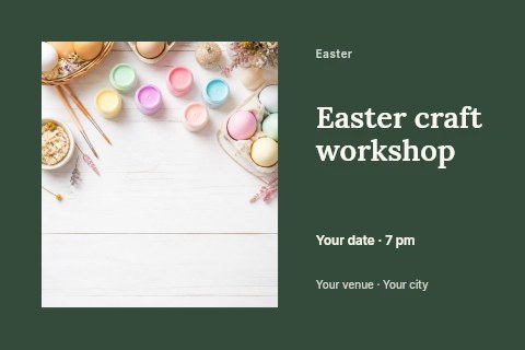 Easter craft workshop postcard template
