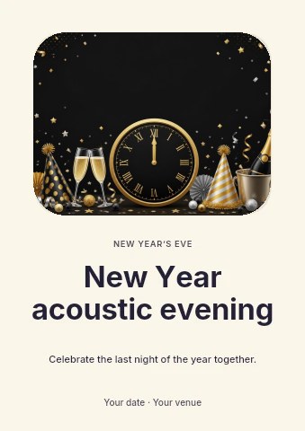 New Year acoustic evening flyer template