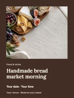 Handmade bread market morning poster template · Gallery editorial