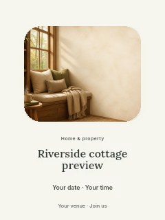 Riverside cottage preview poster template · Picture window