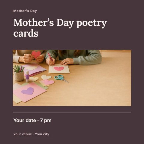 Mother’s Day poetry cards social media post template
