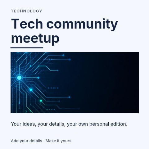 Tech community meetup social media post template