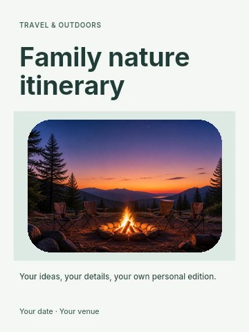 Family nature itinerary poster template