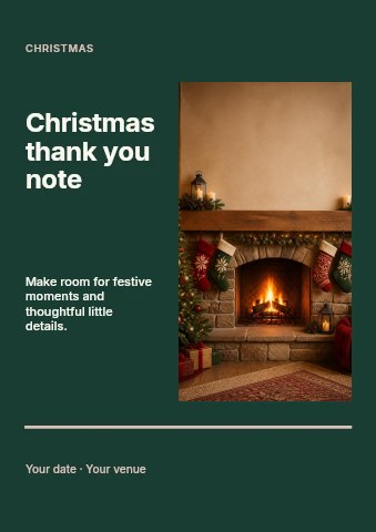 Christmas thank you note flyer template