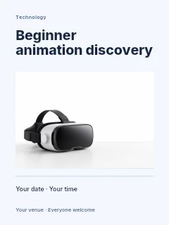 Beginner animation discovery poster template · Title & photograph
