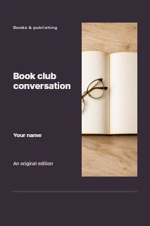 Book club conversation book cover template · Split portrait