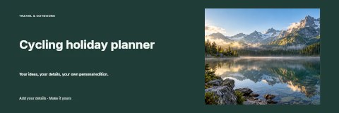 Cycling holiday planner banner template