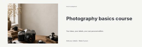 Photography basics course banner template