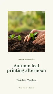 Autumn leaf printing afternoon instagram story · Picture window