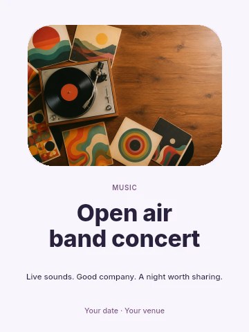 Open air band concert invitation template