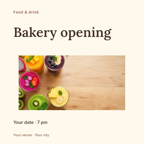 Bakery opening social media post template
