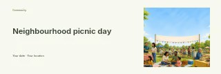 Neighbourhood picnic day banner template · Horizontal photo dialogue
