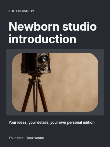 Newborn studio introduction poster template