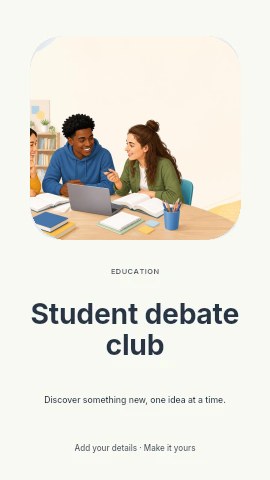 Student debate club instagram story template