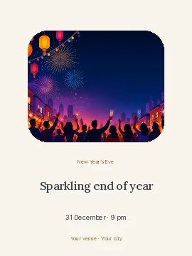 Sparkling end of year · Picture window greeting card template
