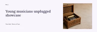 Young musicians unplugged showcase banner template · Horizontal photo dialogue