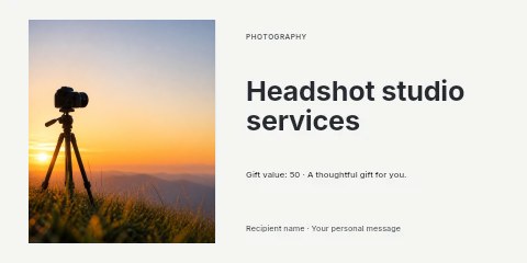 Headshot studio services gift voucher template