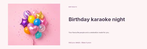 Birthday karaoke night banner template