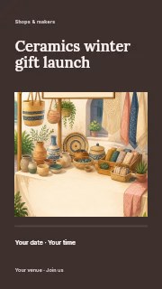 Ceramics winter gift launch instagram story template · Title & photograph