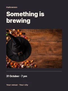 black witch hat with halloween candy in Witches supper photo layout · Title & photograph