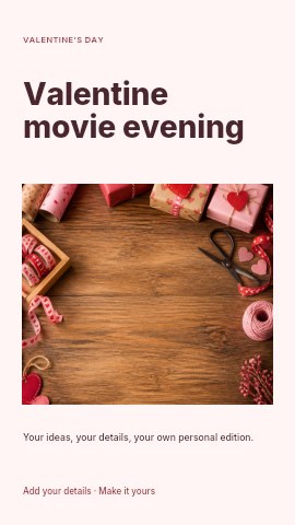 Valentine movie evening instagram story template