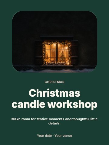 Christmas candle workshop invitation template