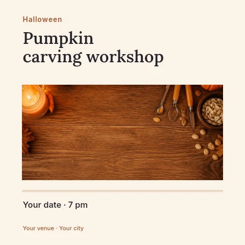 Pumpkin carving workshop social media post template