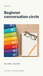 Beginner conversation circle instagram story template · Title & photograph