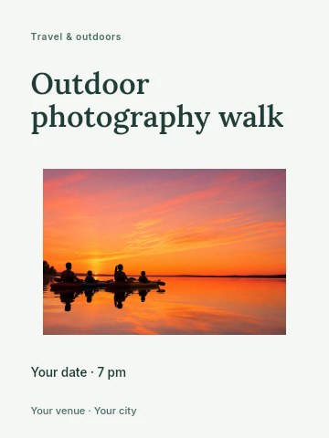 Outdoor photography walk invitation template