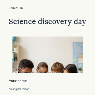 Science discovery day podcast cover template · Modern programme