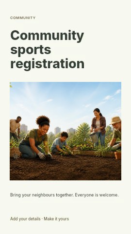 Community sports registration instagram story template