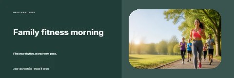 Family fitness morning banner template