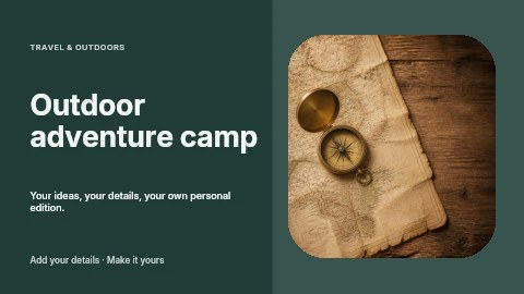 Antique compass on old map in Outdoor adventure camp youtube thumbnail template