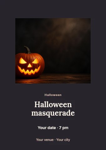 Halloween masquerade flyer template