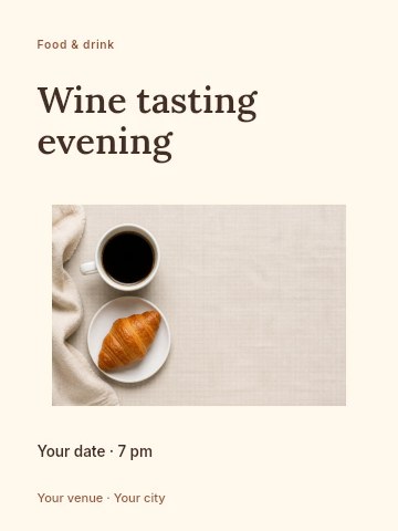 Wine tasting evening invitation template